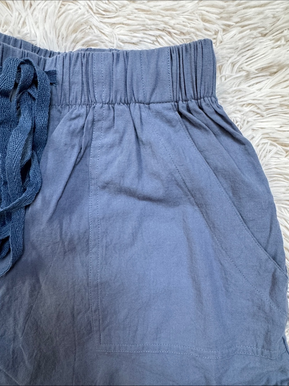 Boutique Drawstring Elastic Waist Shorts  💗 Blue - Picture 6 of 12